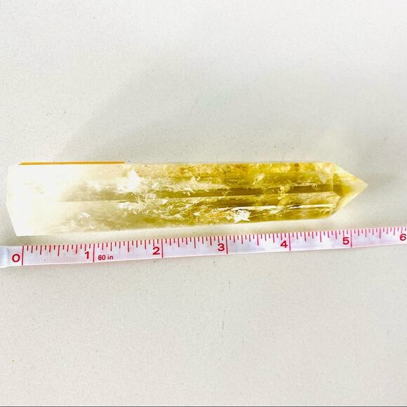 Citrine Polished Genuine 5” Crystal Point Boho Gypsy Meditation Yoga Gemstone - Picture 6 of 6